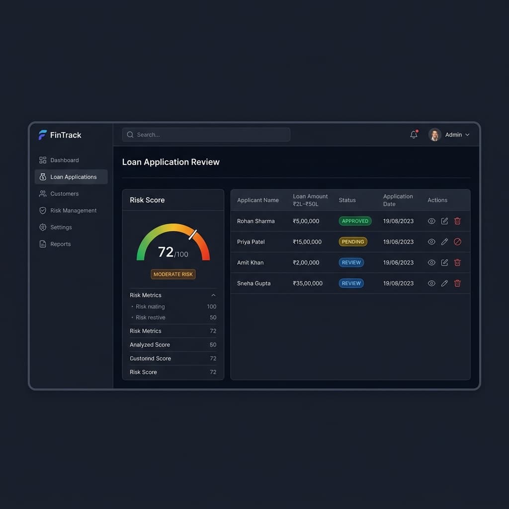Screenshot of SK Finance Loan Automation & Risk Scoring